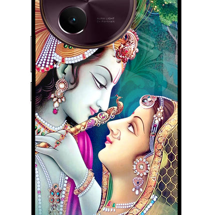 Lord Radha Krishna Vivo V30e Glass Case Back Cover by Casekaro