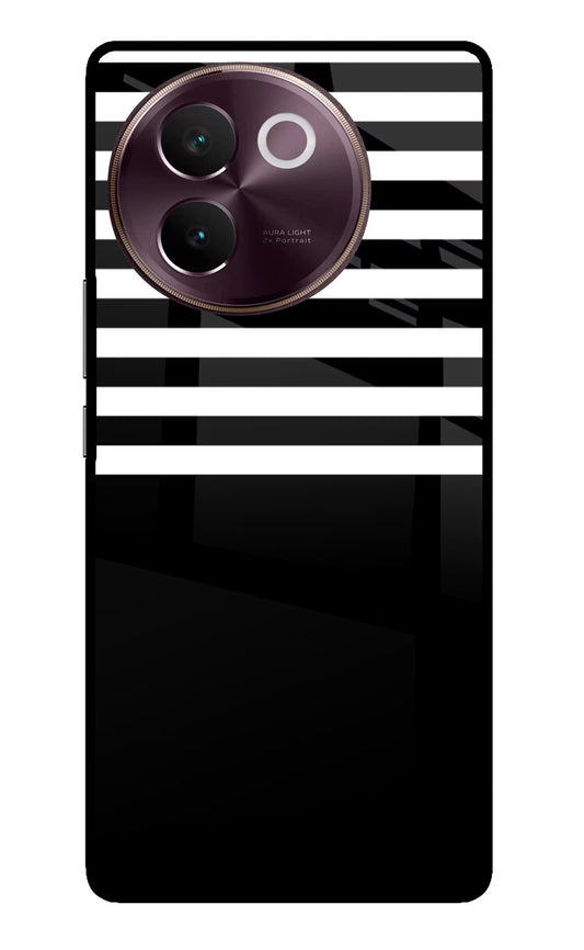 Black and White Print Vivo V30e Glass Case