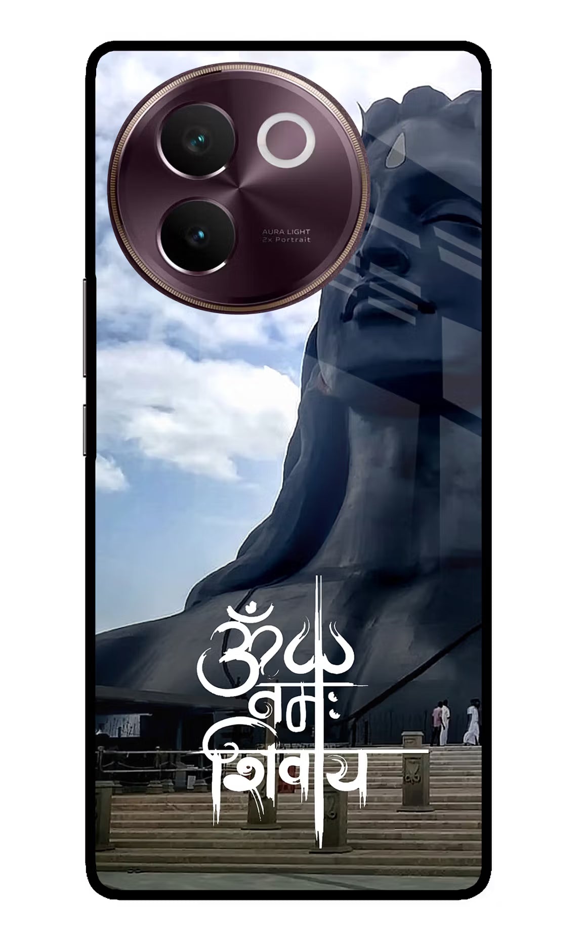 Om Namah Shivay Vivo V30e Glass Case Back Cover by Casekaro