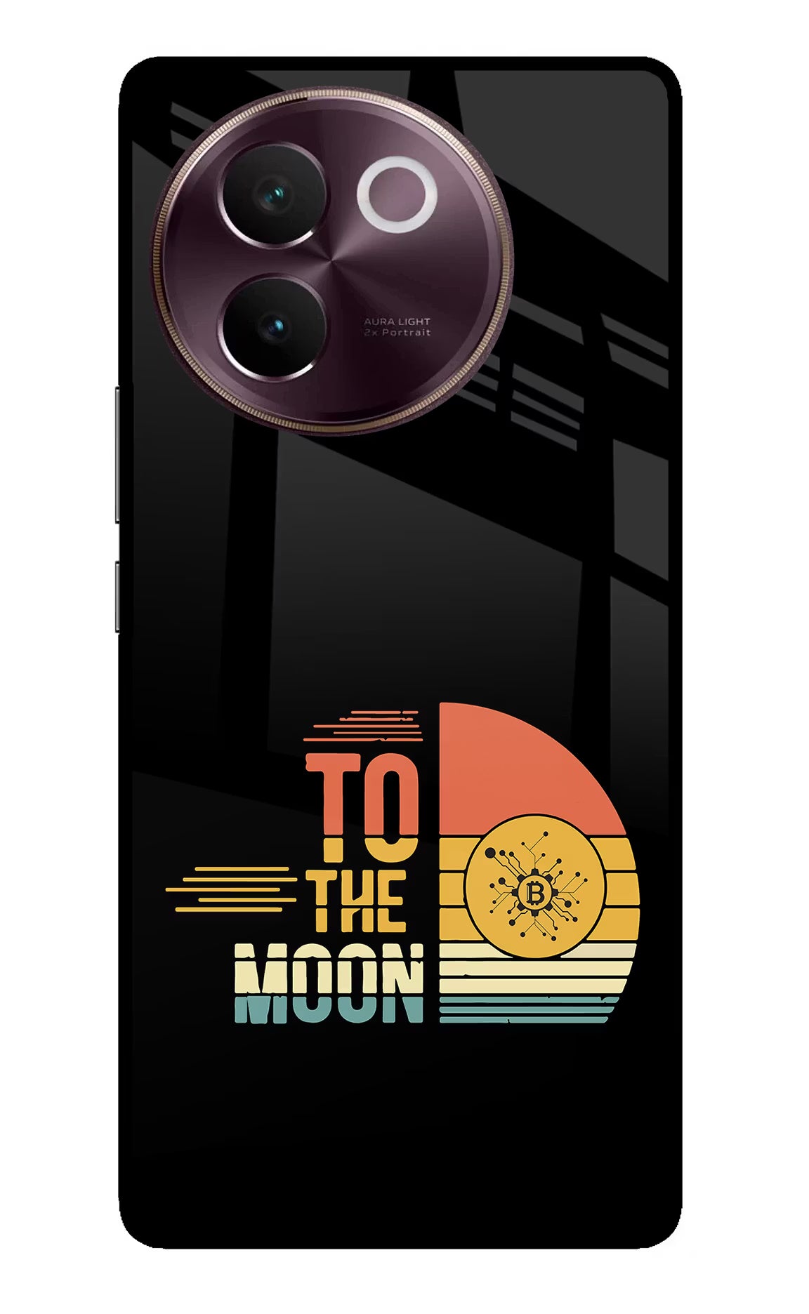 To the Moon Vivo V30e Glass Case Back Cover by Casekaro