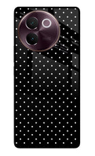 White Dots Vivo V30e Glass Case Back Cover by Casekaro