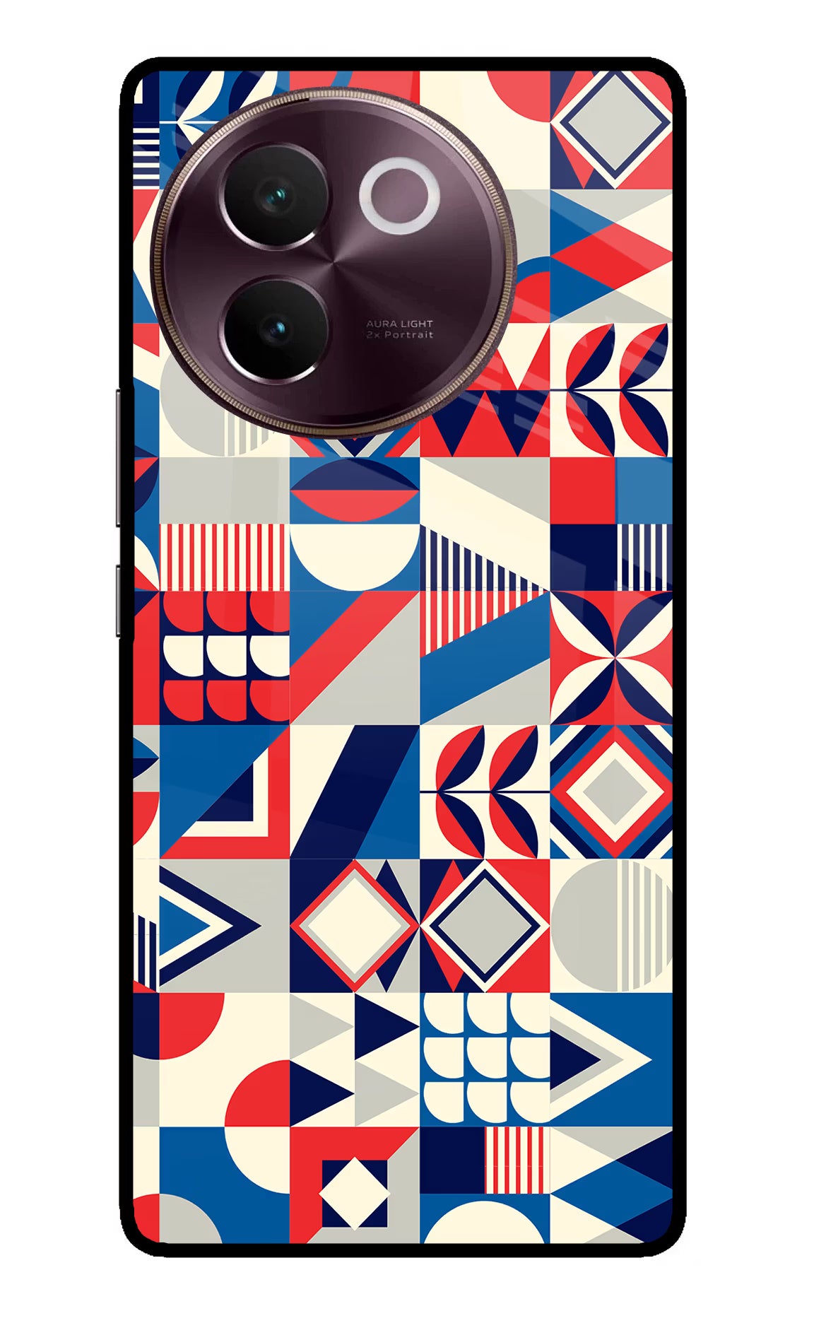 Colorful Pattern Vivo V30e Glass Case