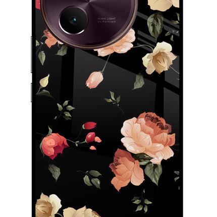 Flowers Vivo V30e Glass Case Back Cover by Casekaro