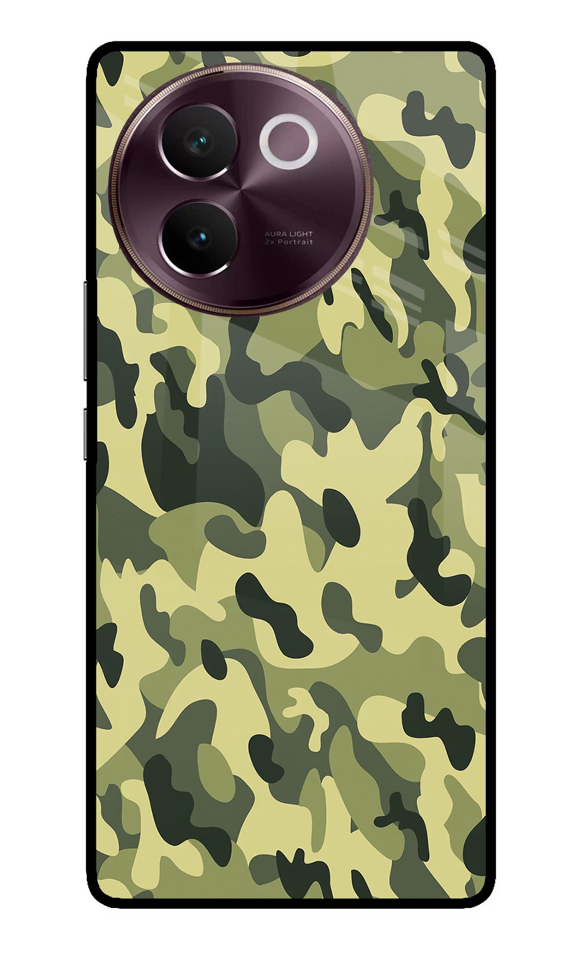 Camouflage Vivo V30e Glass Case