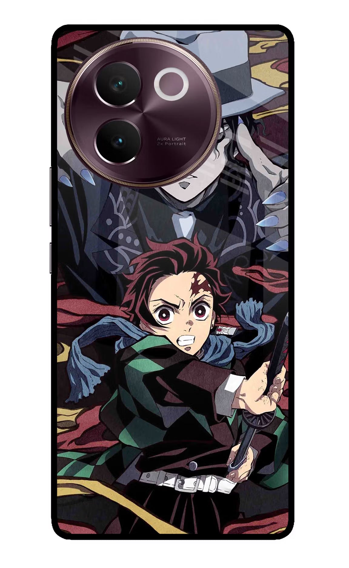 Demon Slayer Vivo V30e Glass Case Back Cover by Casekaro