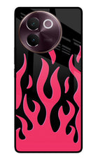 Fire Flames Vivo V30e Glass Case Back Cover by Casekaro