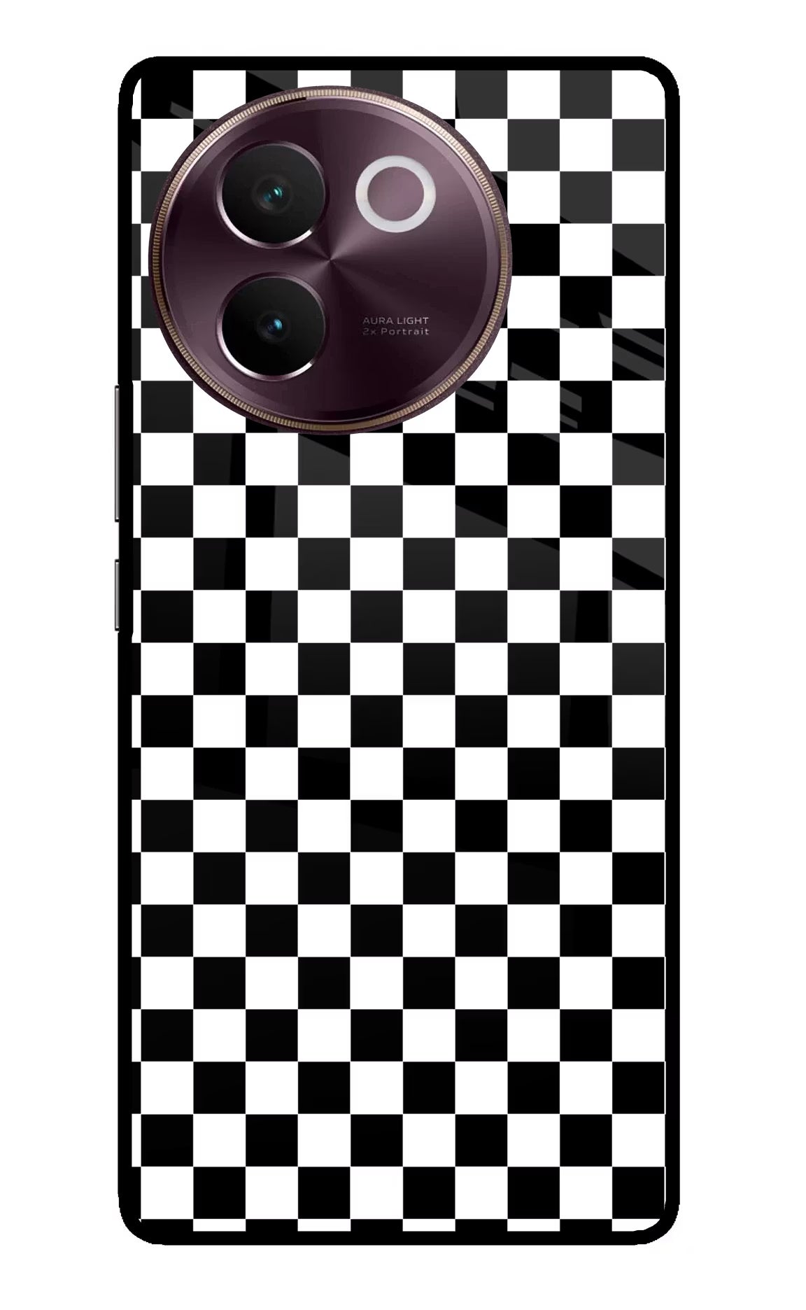 Chess Board Vivo V30e Glass Case Back Cover by Casekaro