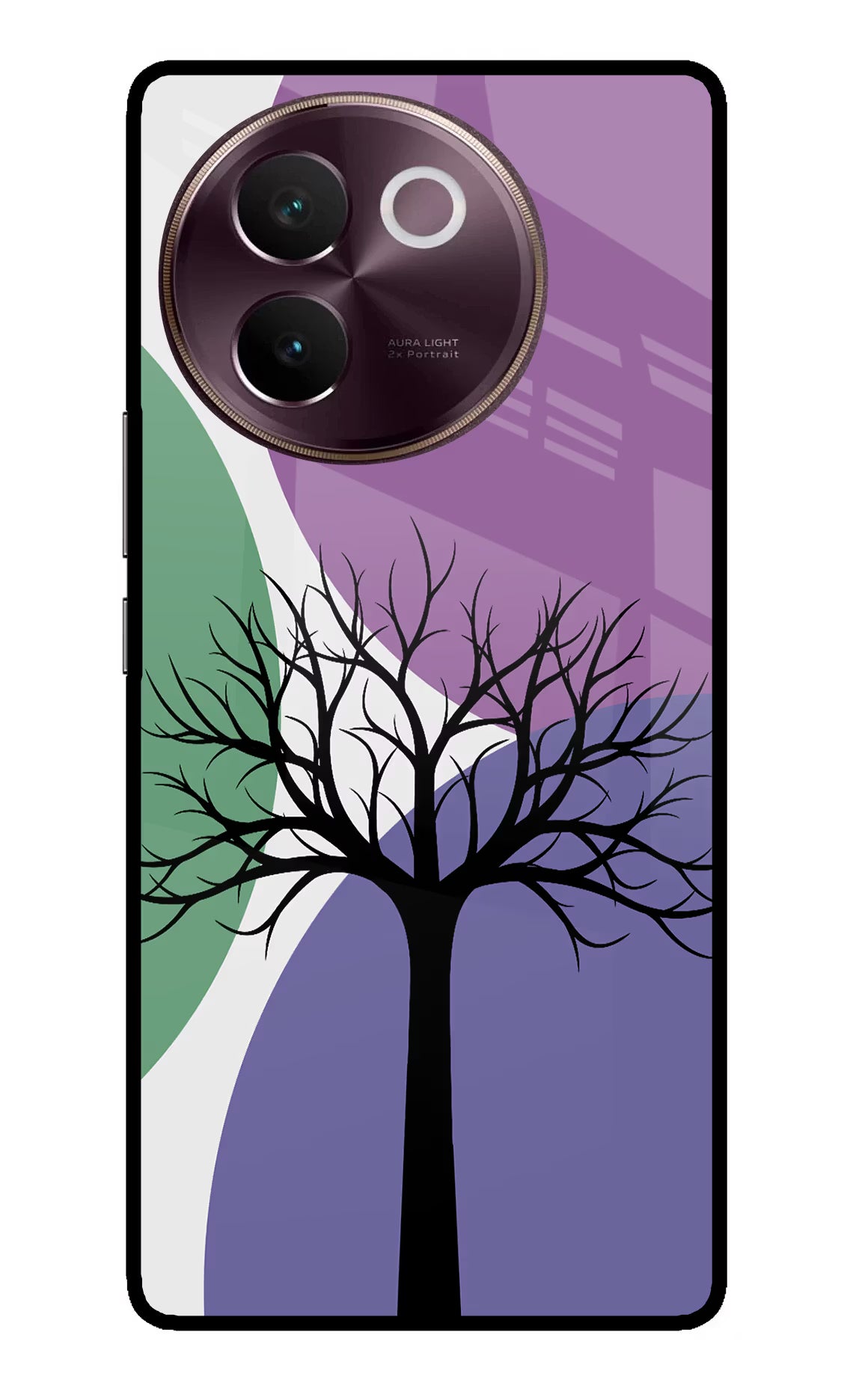 Tree Art Vivo V30e Glass Case Back Cover by Casekaro