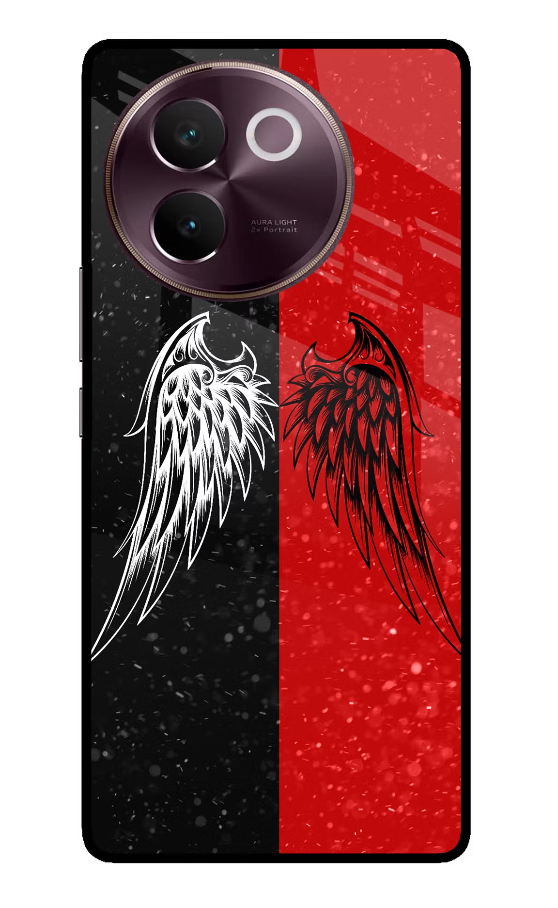 Wings Vivo V30e Glass Case Back Cover by Casekaro