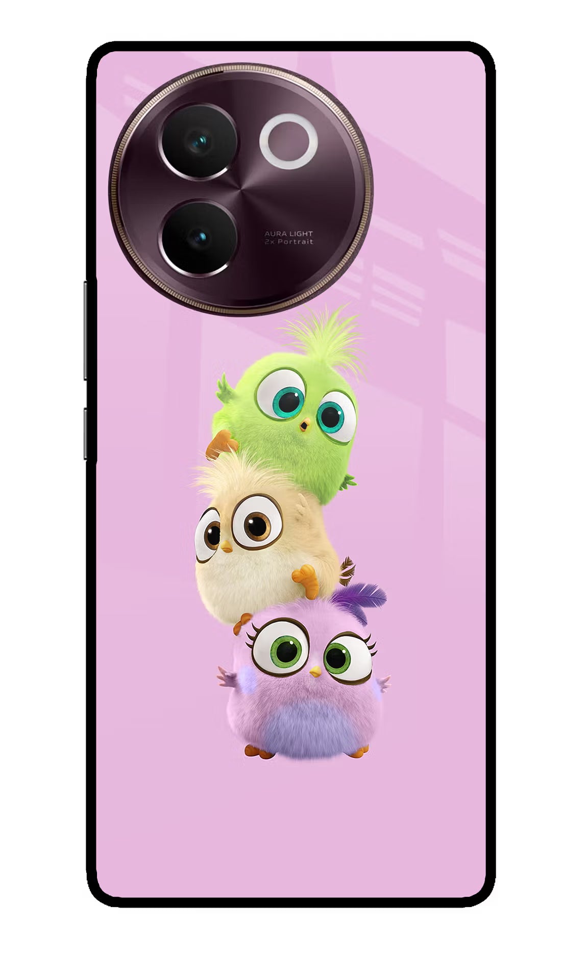 Cute Little Birds Vivo V30e Glass Case Back Cover by Casekaro