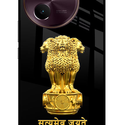 Satyamev Jayate Golden Vivo V30e Glass Case