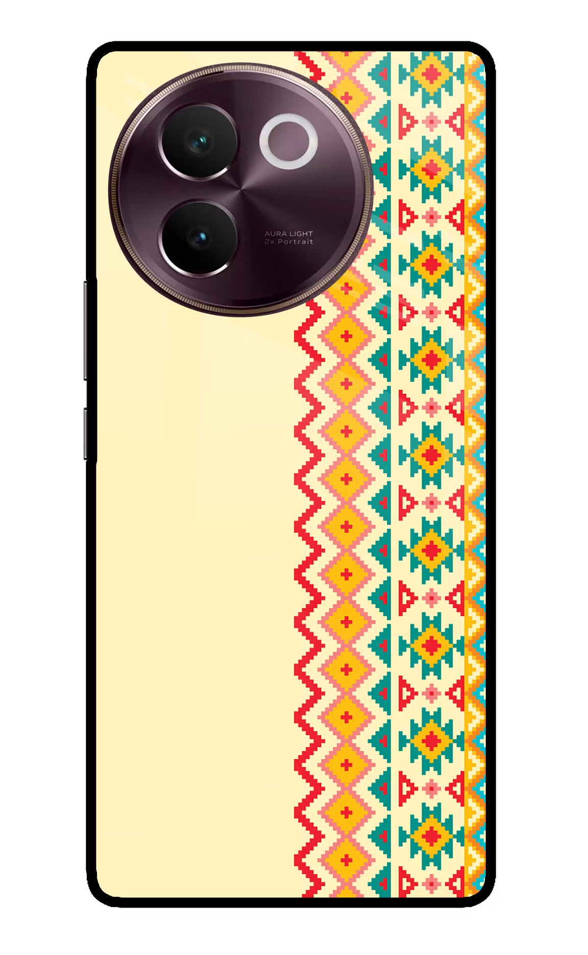 Ethnic Seamless Vivo V30e Glass Case