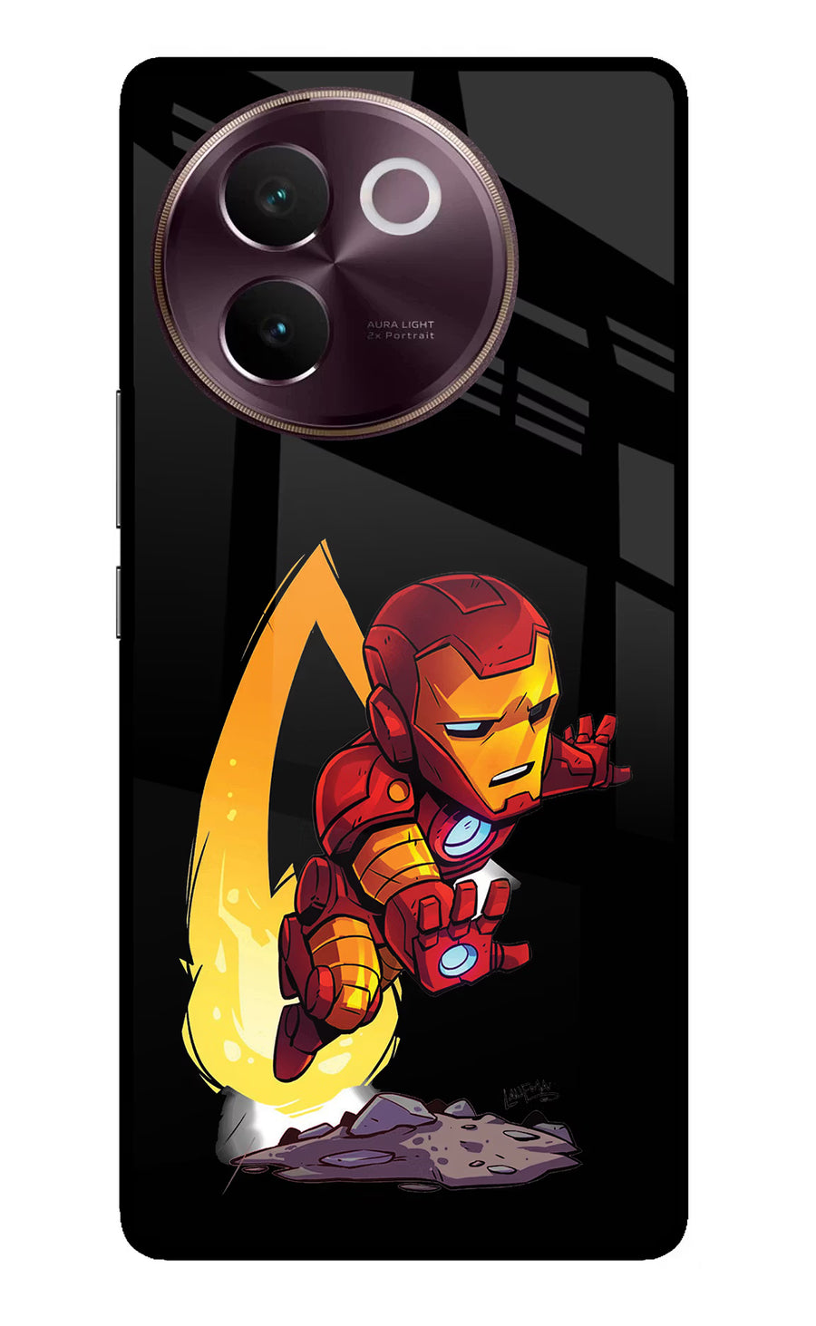 IronMan Vivo V30e Back Cover, Glass case