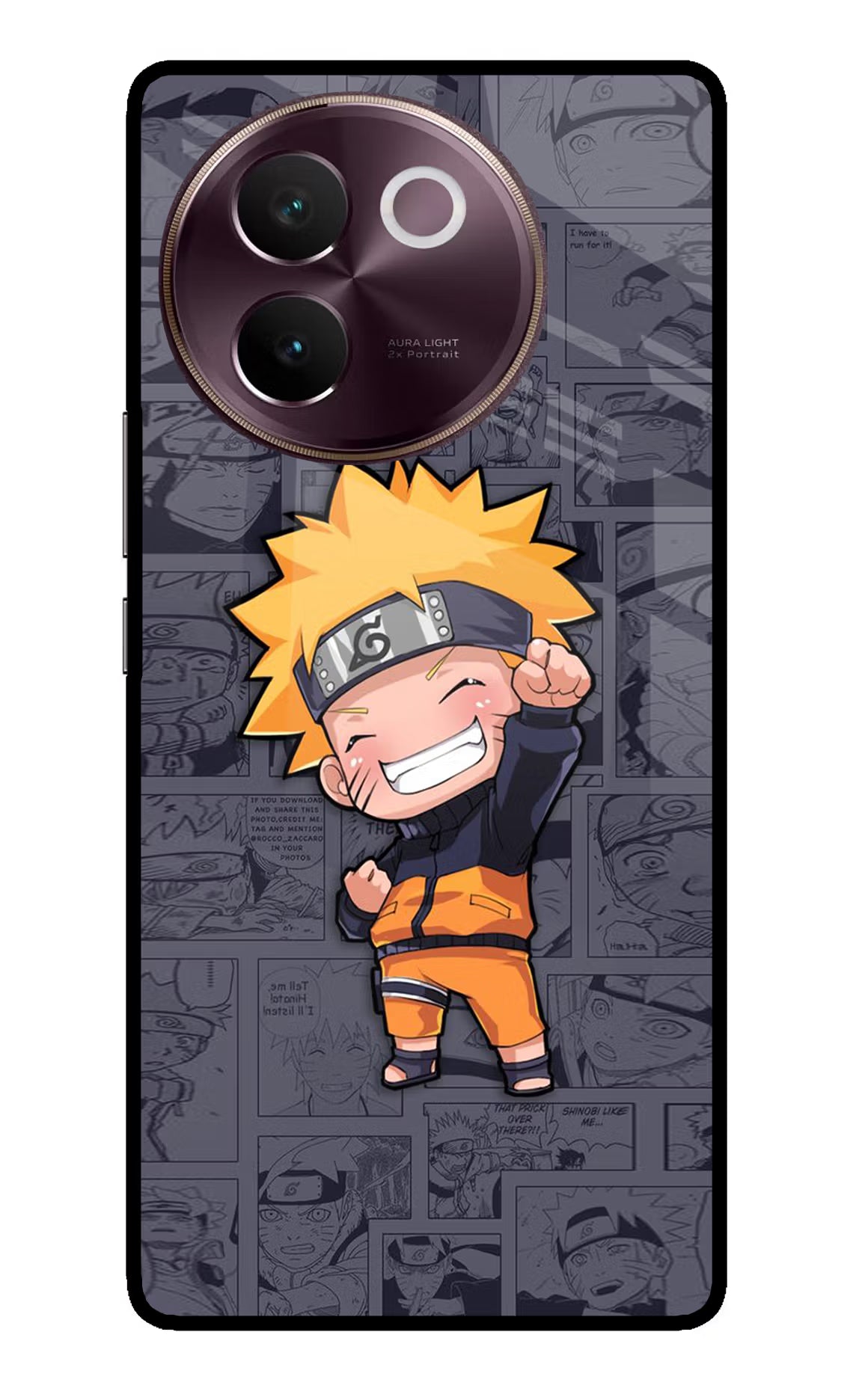 Chota Naruto Vivo V30e Glass Case Back Cover by Casekaro