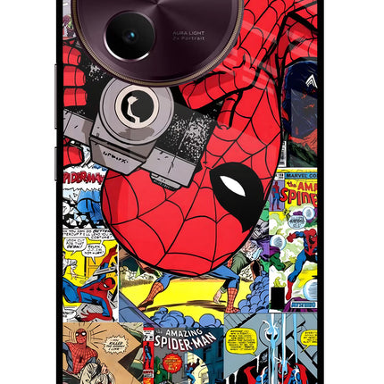 Spider Man Vivo V30e Glass Case Back Cover by Casekaro