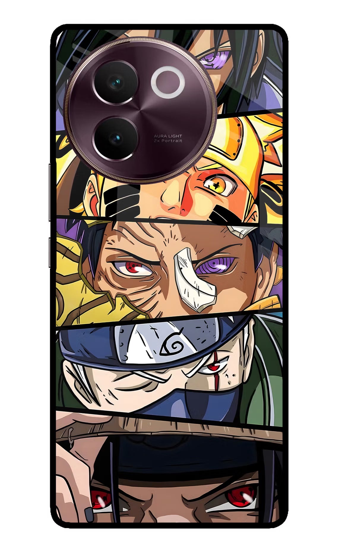Naruto Character Vivo V30e Glass Case Back Cover by Casekaro