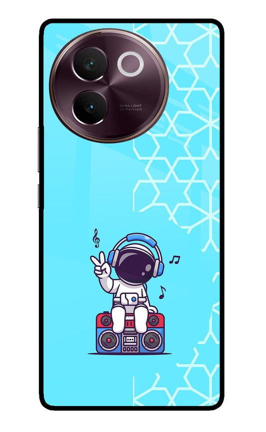Cute Astronaut Chilling Vivo V30e Glass Case