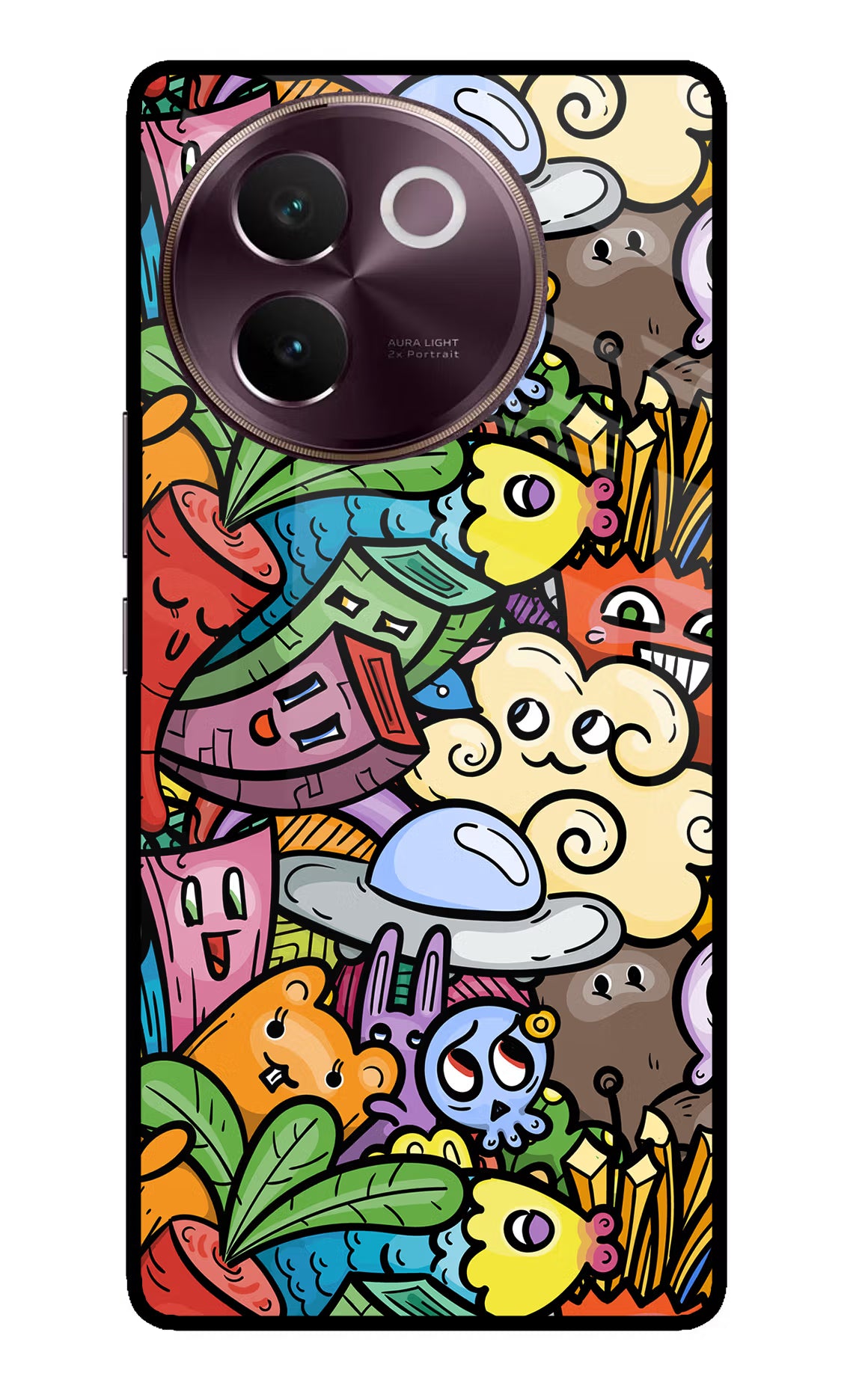 Veggie Doodle Vivo V30e Glass Case