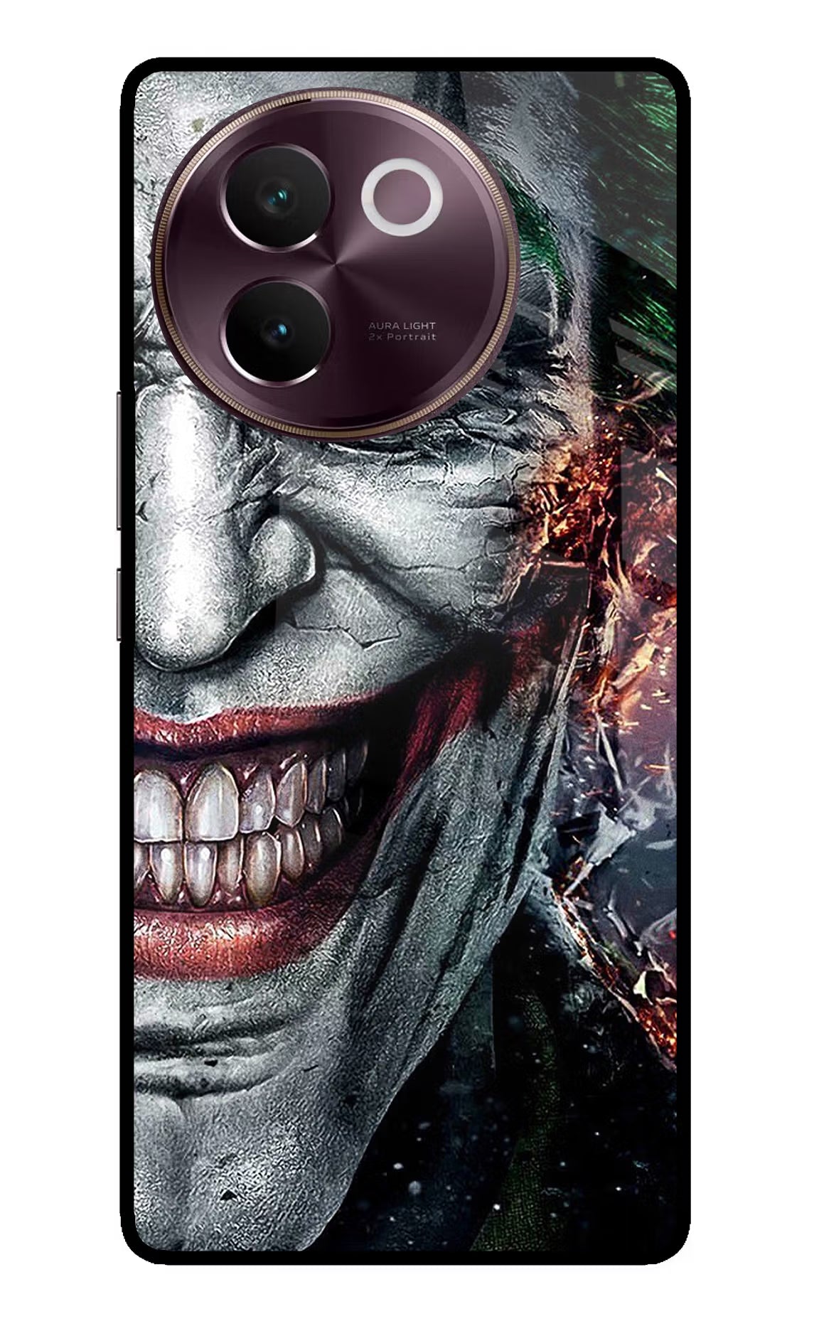 Joker Cam Vivo V30e Glass Case Back Cover by Casekaro