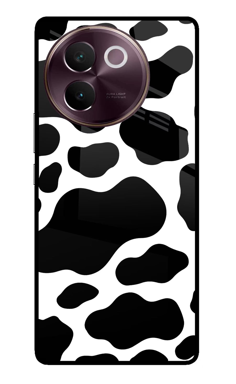 Cow Spots Vivo V30e Back Cover, Glass case
