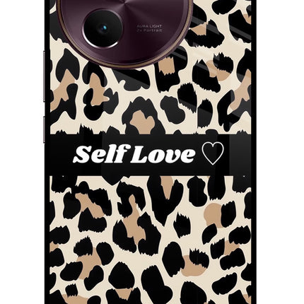 Leopard Print Self Love Vivo V30e Glass Case