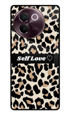 Leopard Print Self Love Vivo V30e Glass Case
