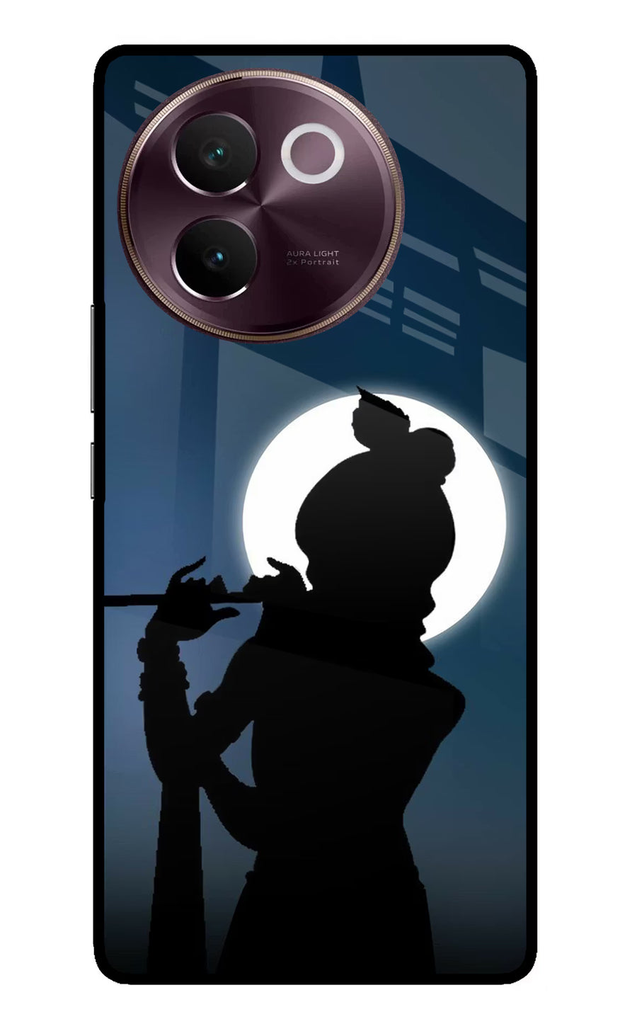 Shri Krishna Silhouette Vivo V30e Back Cover, Glass case