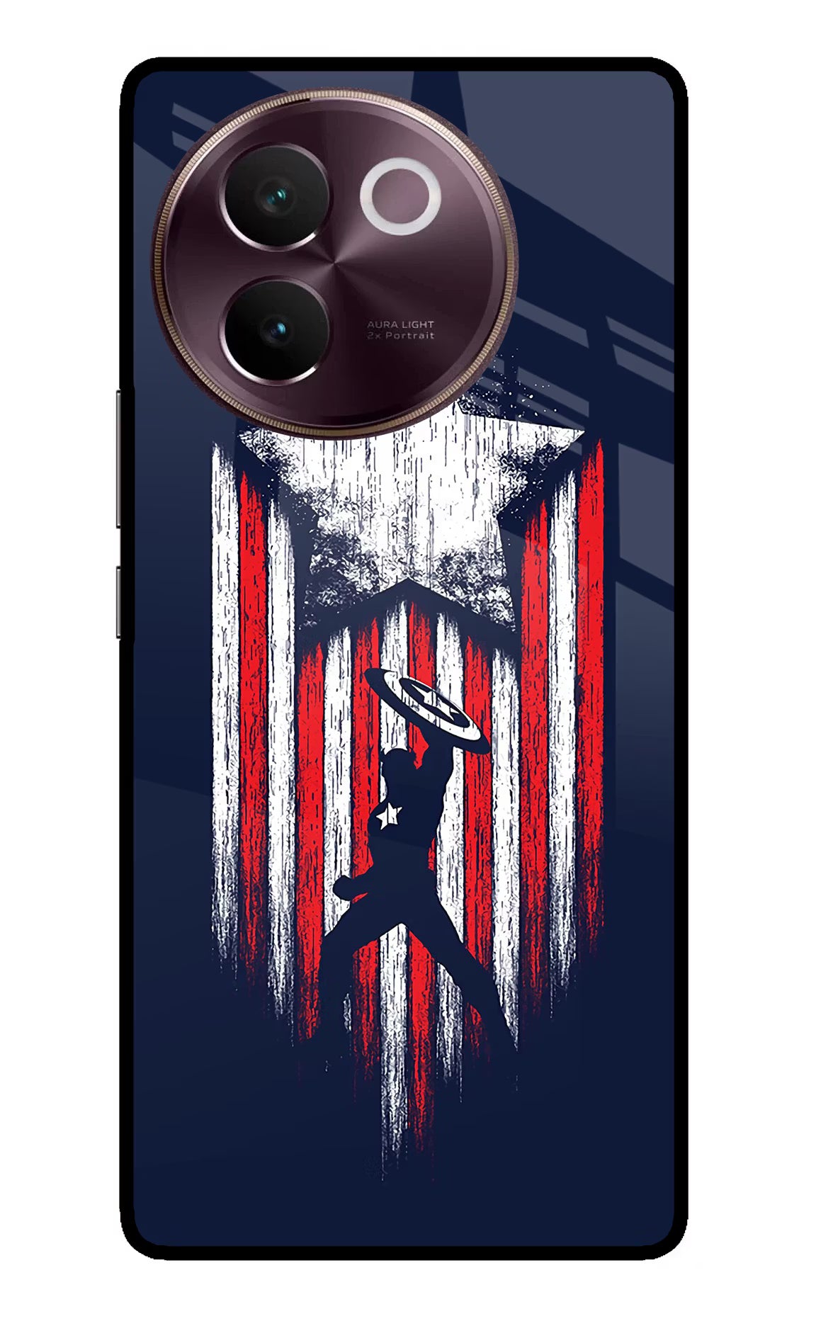 Captain America Marvel Art Vivo V30e Glass Case