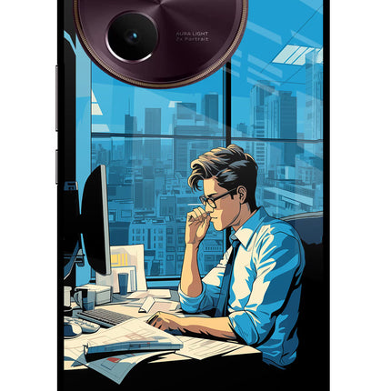 Focused Hustler (AI Generated) Vivo V30e Glass Case