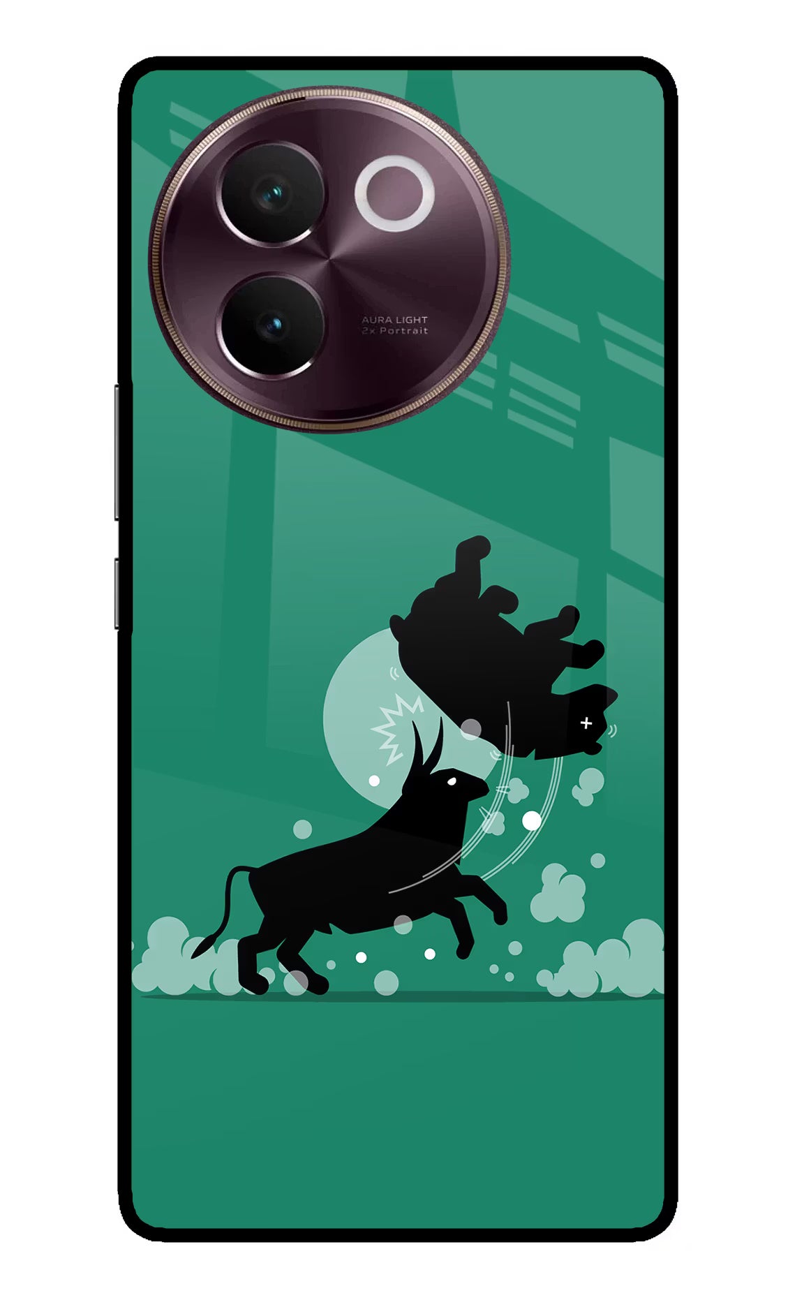 Bull Conqueror Vivo V30e Glass Case