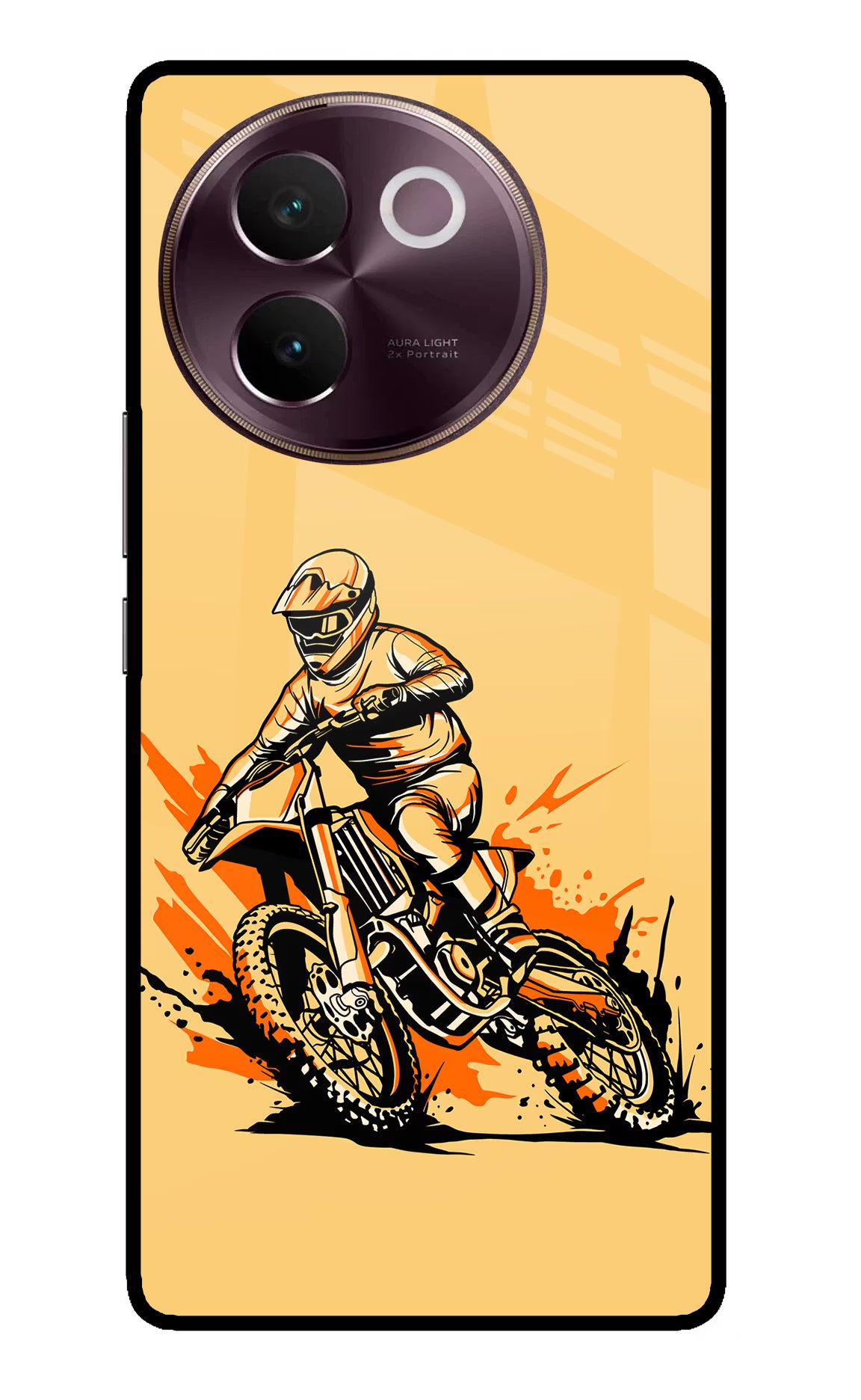Off-Road Fury Vivo V30e Glass Case Back Cover by Casekaro