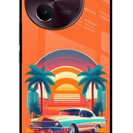 Palm Drive 80s Vivo V30e Glass Case