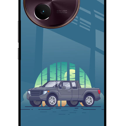 Retro Garage Vibe Vivo V30e Glass Case