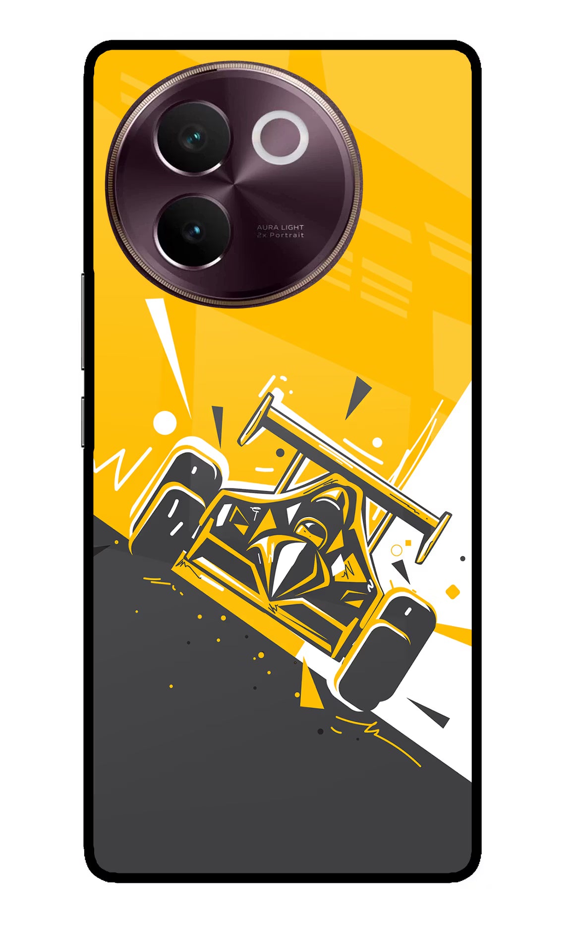 Track King Vivo V30e Glass Case Back Cover by Casekaro