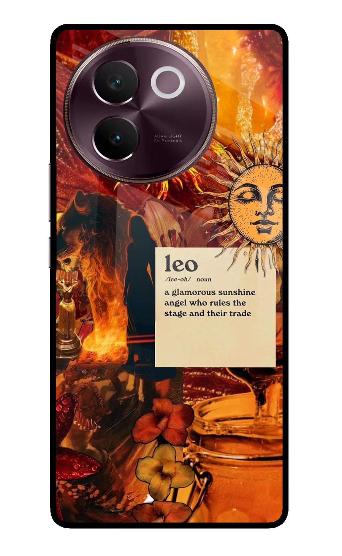 Leo Zodiac Vivo V30e Glass Case