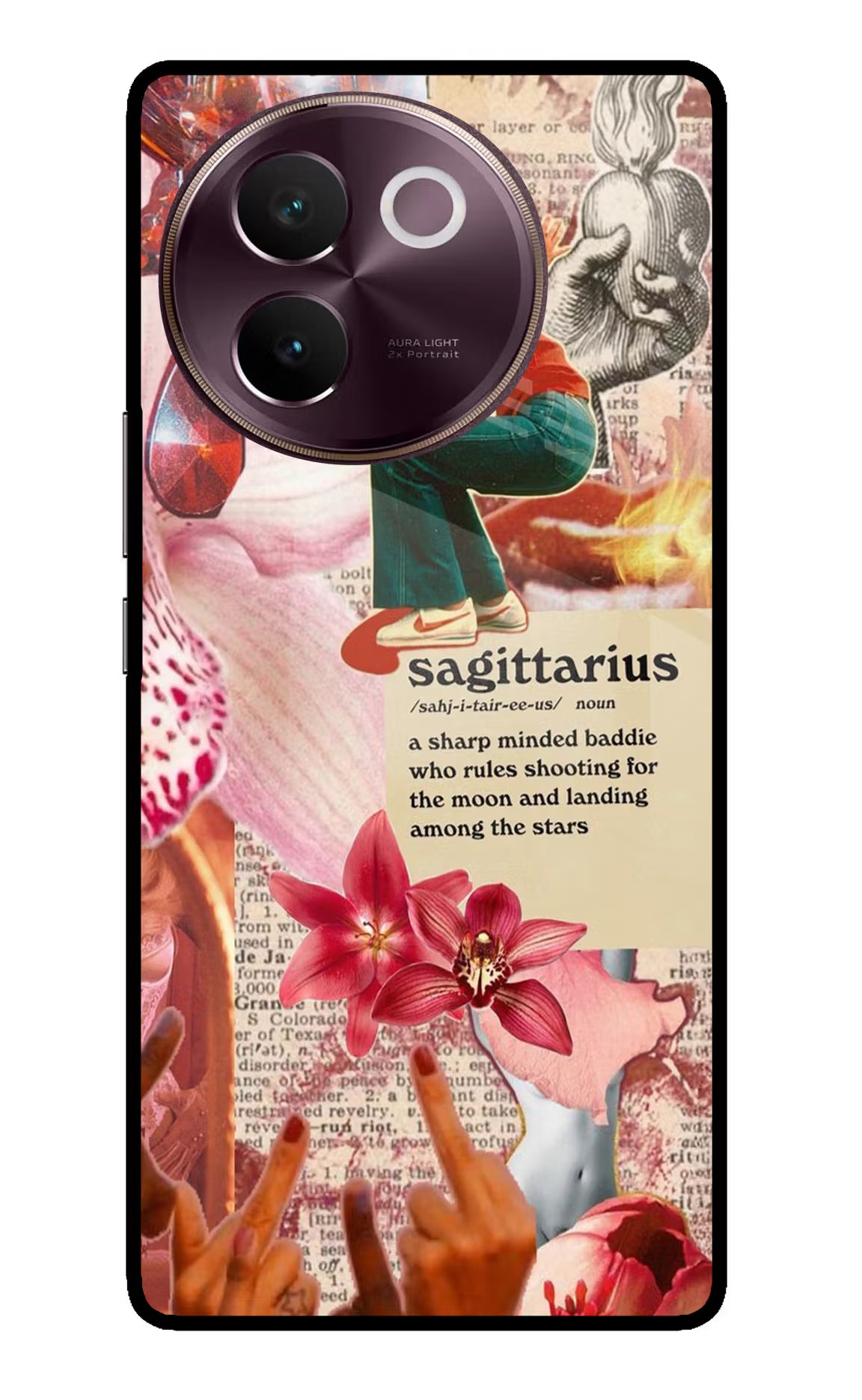 Sagittarius Zodiac Vivo V30e Glass Case Back Cover by Casekaro