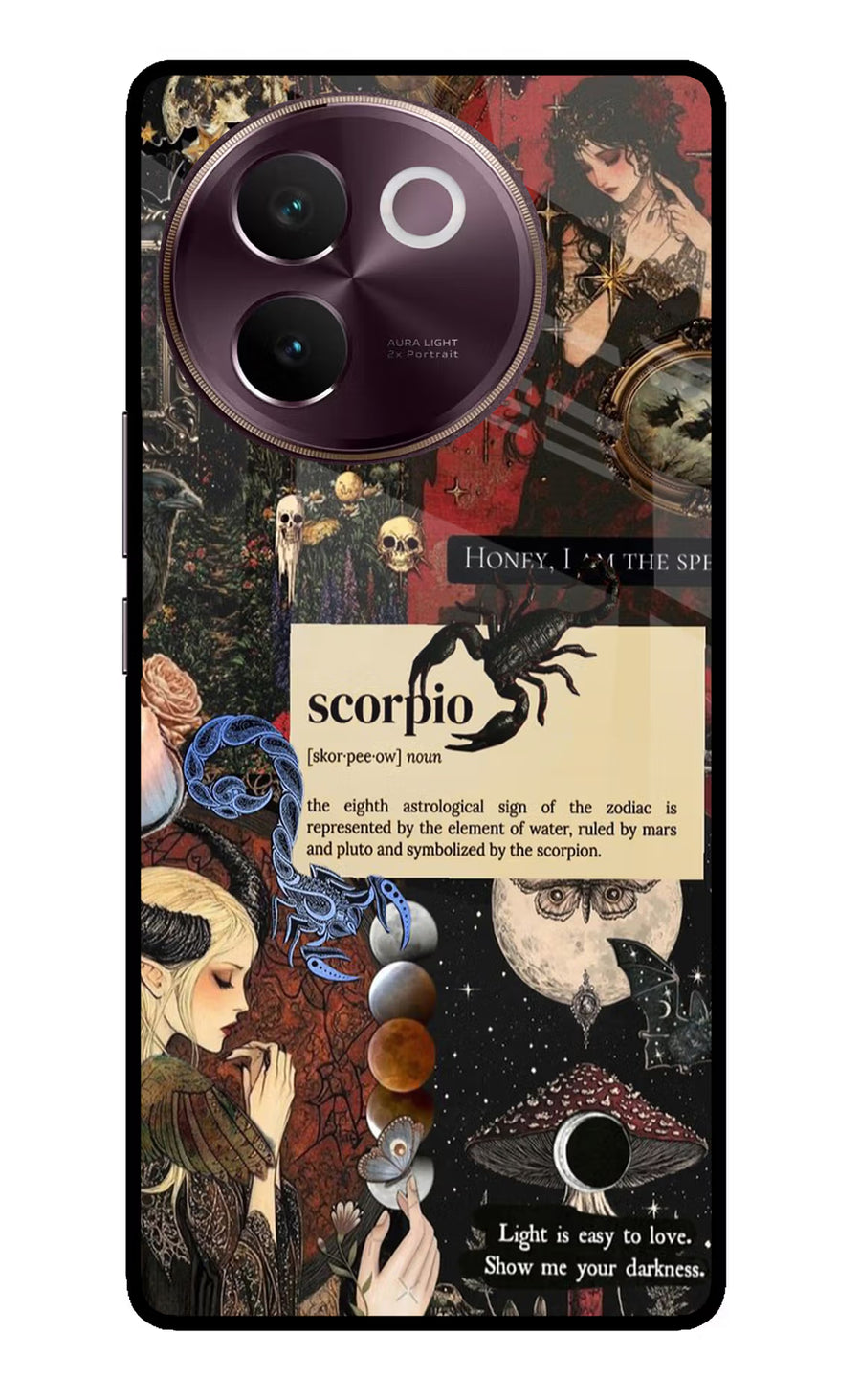Scorpio Zodiac Vivo V30e Back Cover, Glass case