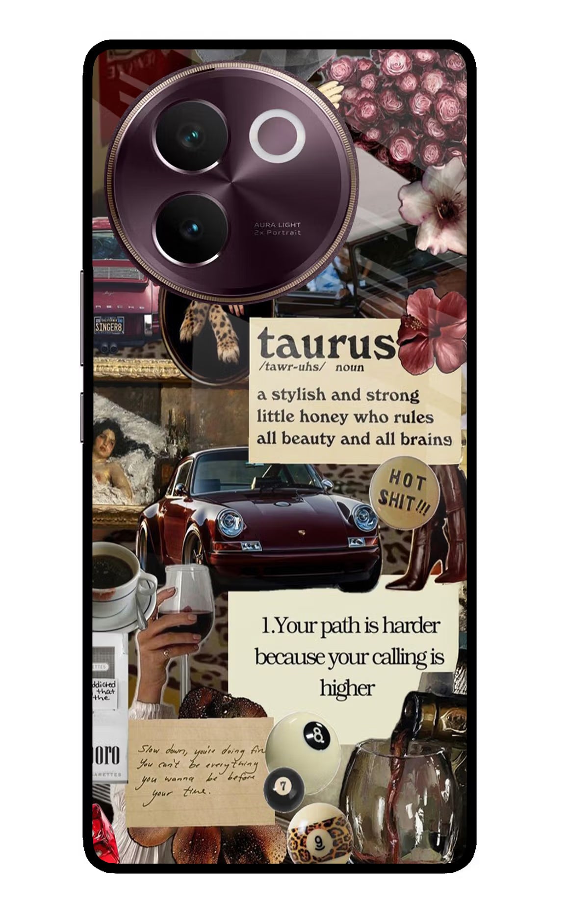 Taurus Zodiac Vivo V30e Glass Case