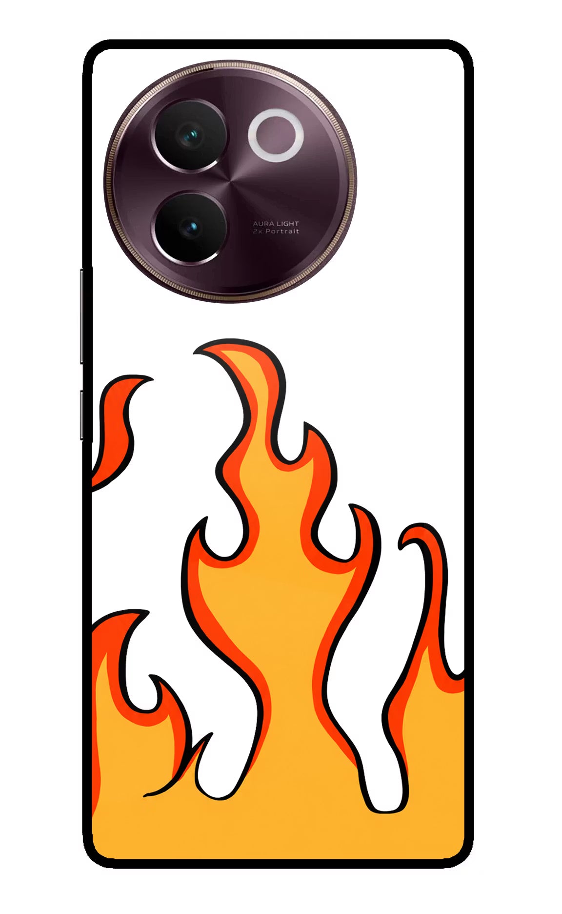 Fired Up – White Vivo V30e Glass Case Back Cover by Casekaro