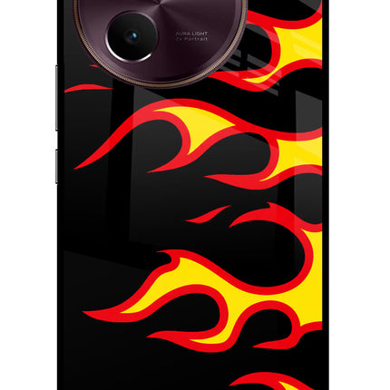 Side Sweep Flames Vivo V30e Glass Case