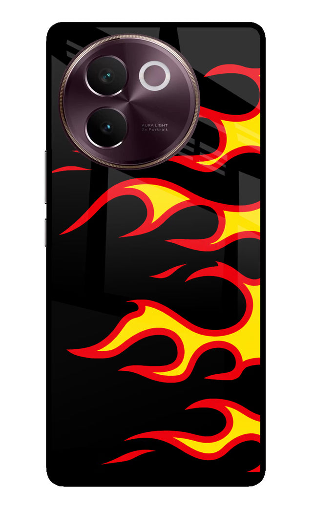 Side Sweep Flames Vivo V30e Glass Case