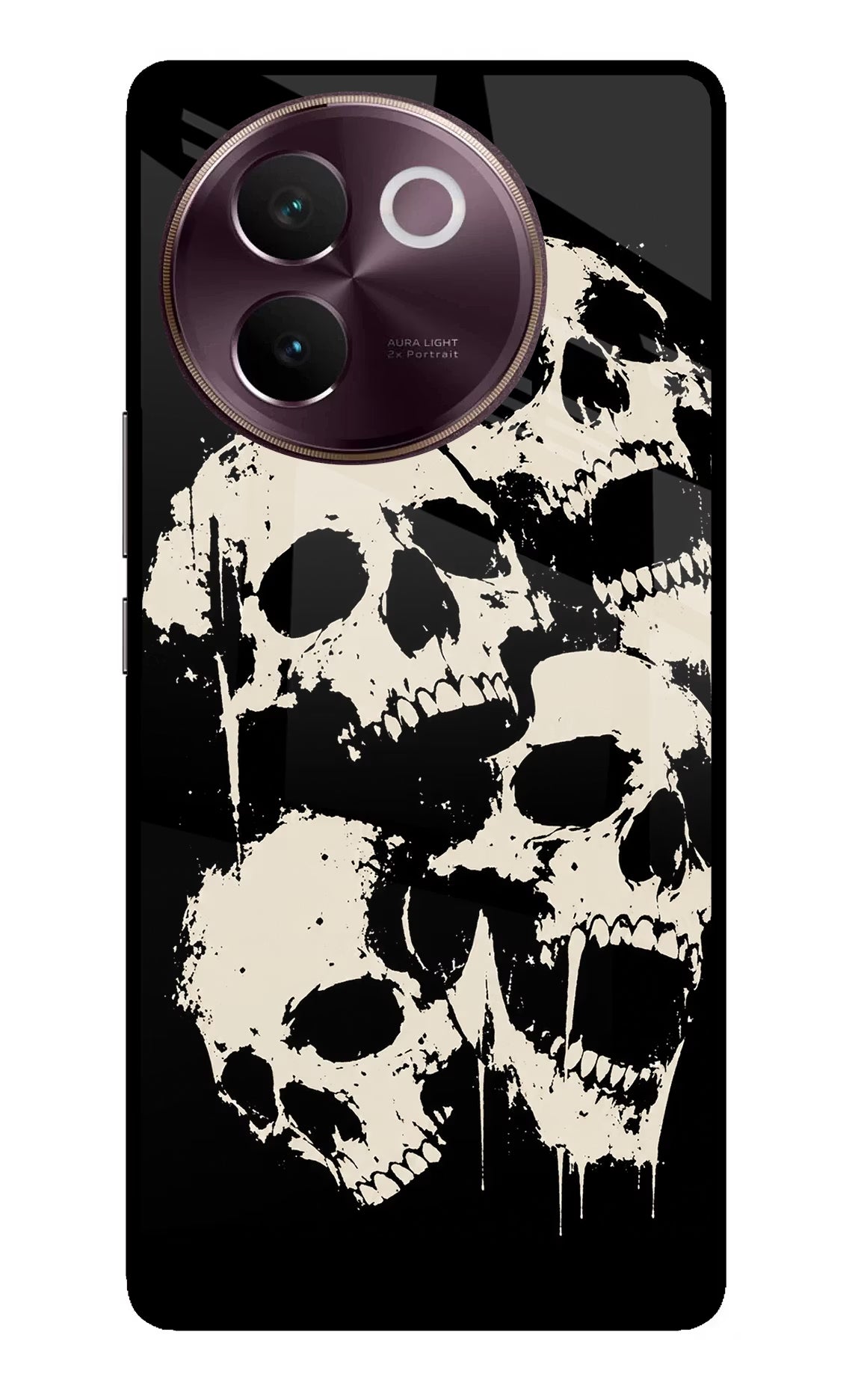 Dead Stack Vivo V30e Glass Case Back Cover by Casekaro