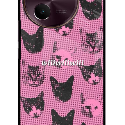 Pink Cats Vivo V30e Glass Case