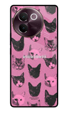 Pink Cats Vivo V30e Glass Case