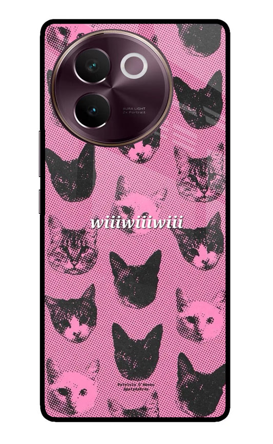 Pink Cats Vivo V30e Glass Case