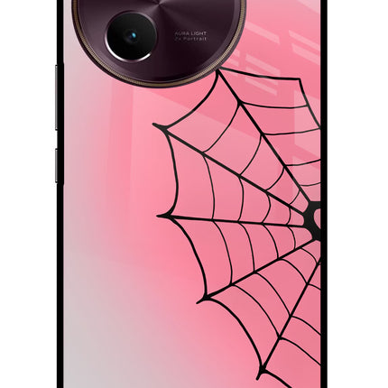 Pink Web Vivo V30e Glass Case