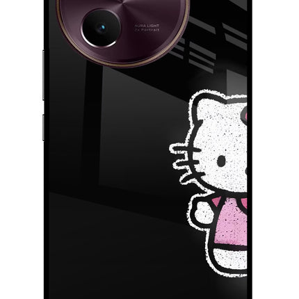 Kitty Charm Vivo V30e Glass Case