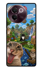 Minecraft Cat Chaos Vivo V30e Glass Case