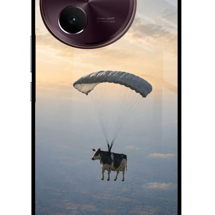 Skydiving Cow Vivo V30e Glass Case