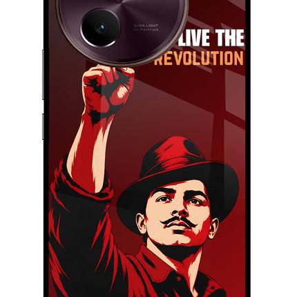 Bhagat Singh Revolution Vivo V30e Glass Case